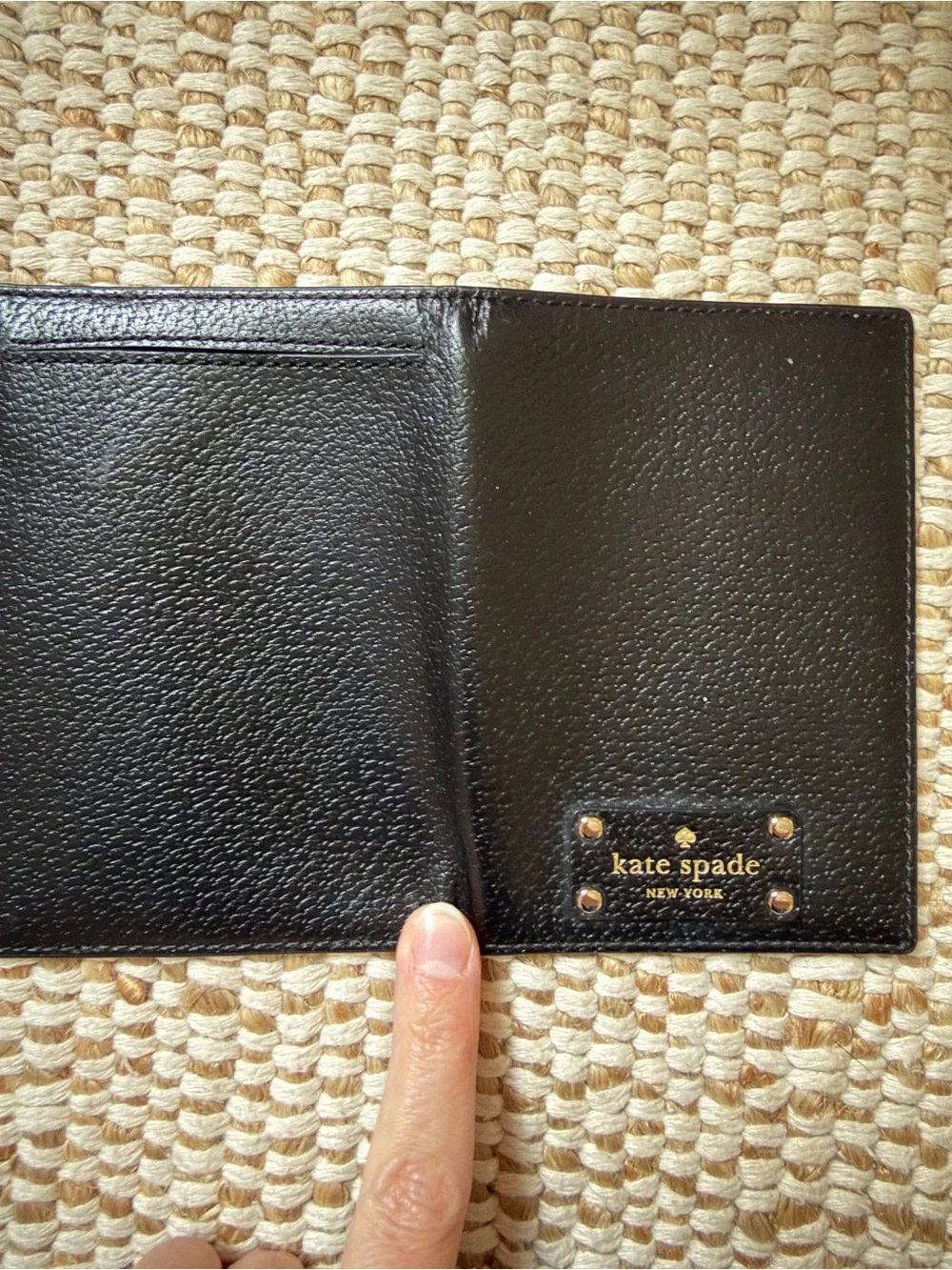 Kate Spade New York Black Leather Travel Passport Cover